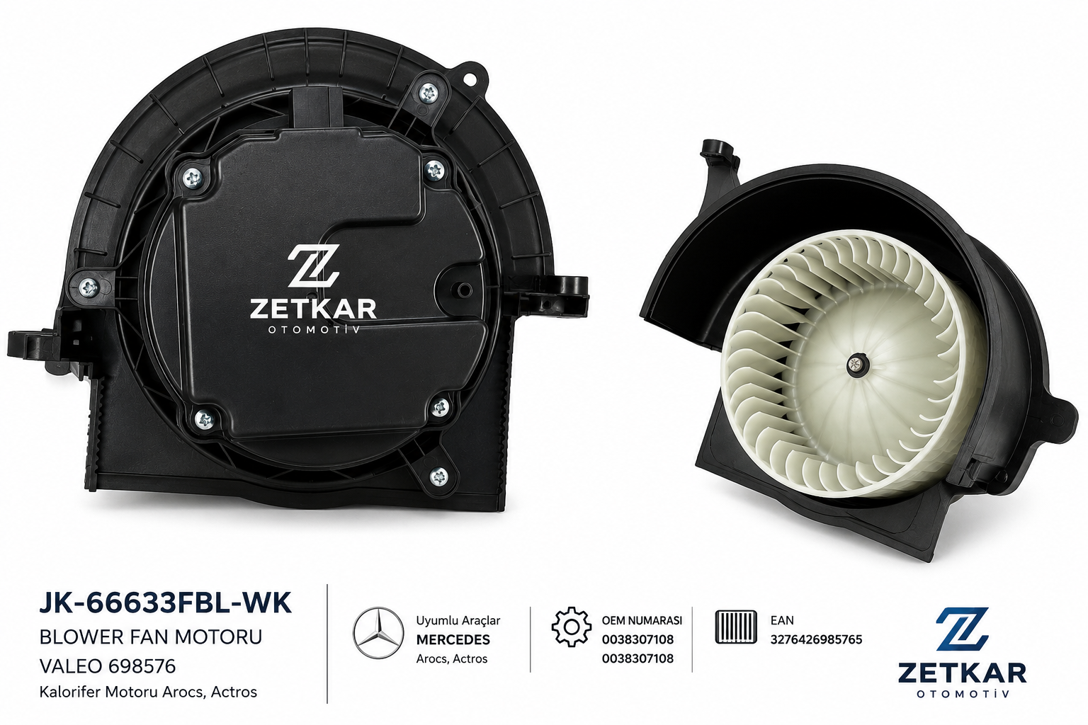 JK-66633FBL-WK BENZ 24V BLOWER