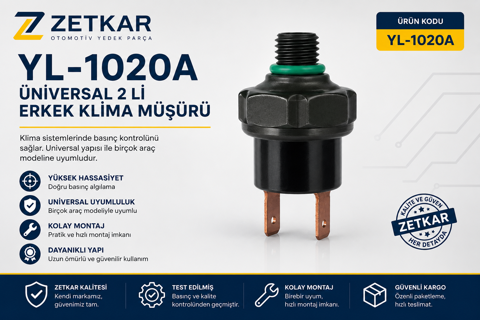 YL-1020A ÜNİVERSAL 2 Lİ ERKEK KLİMA MÜŞÜRÜ